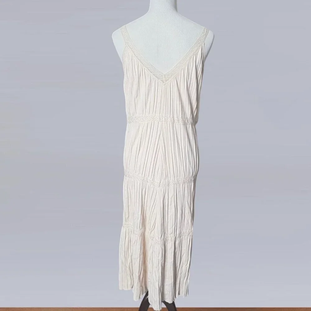 Zara Sleeveless Knit V-Neck Dress Off White Size Small - Picture 5 of 10